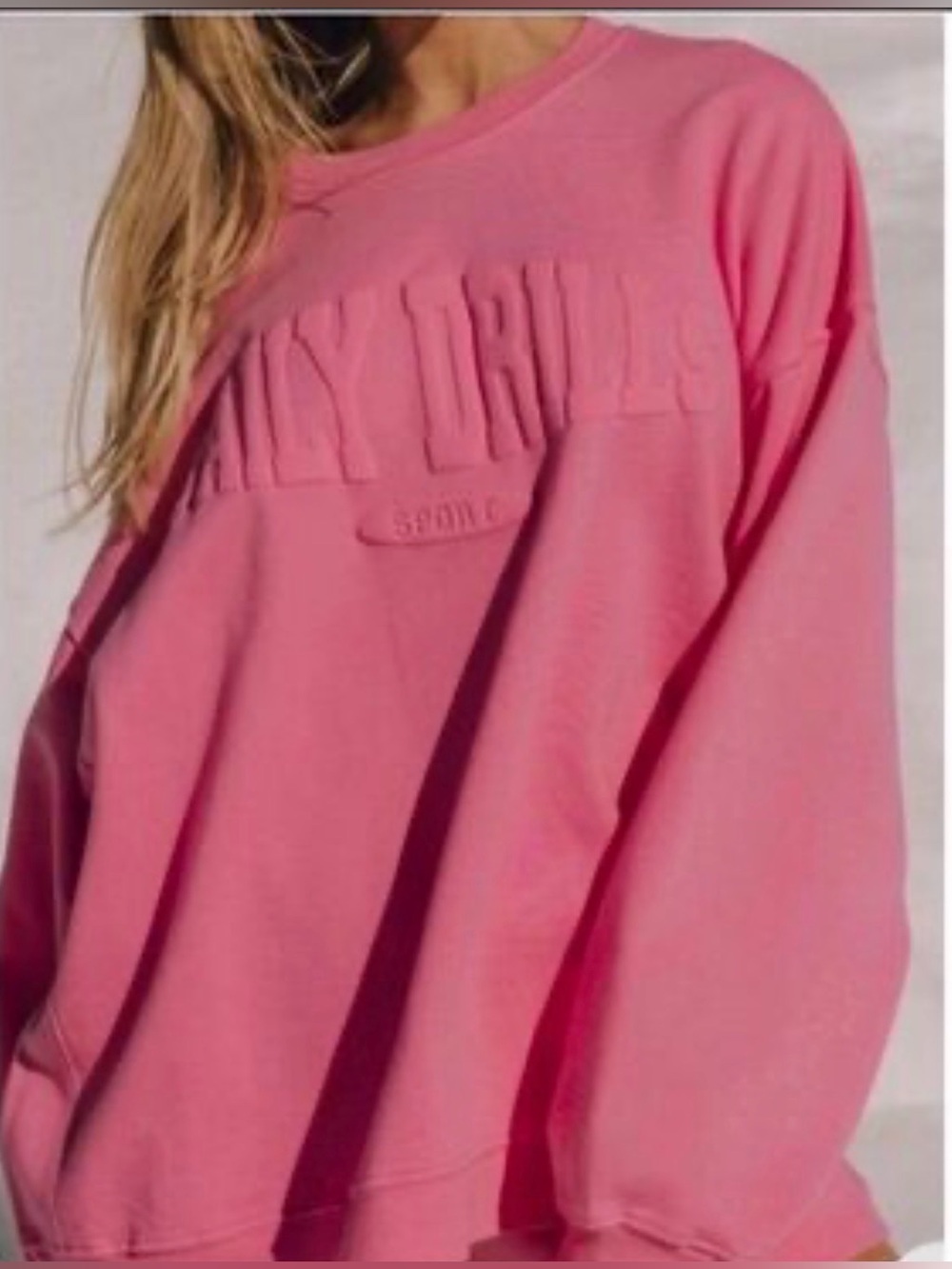 Daily Drills Unisex Oversized Crew Sweatshirt M/L color “cheeks” NWT Small Flaw